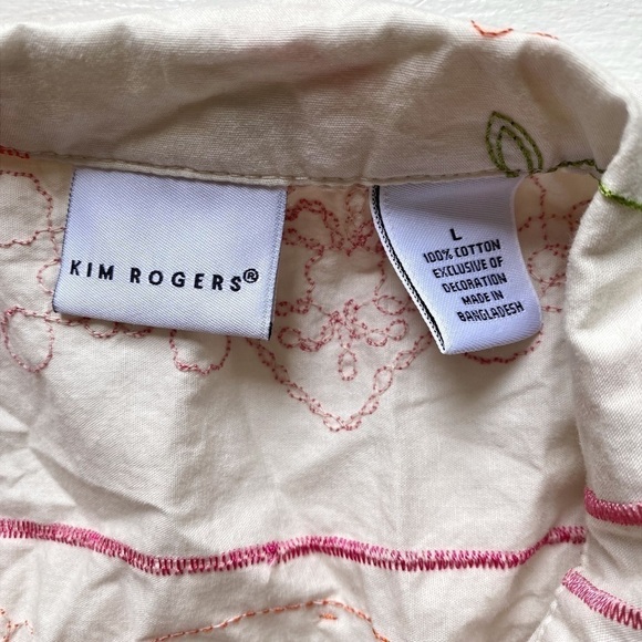 Kim Rogers Sleeveless Button Down Shirt with Embroidery - Picture 6 of 9